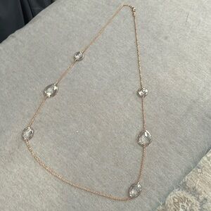 Ippolita’s rose colored gold necklace with clear stones